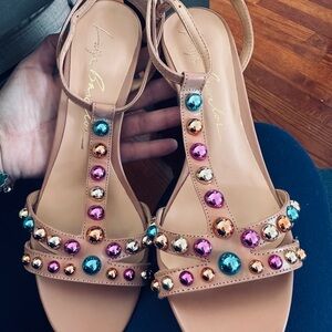 Colorful Beaded Sandals with Adjustable Straps